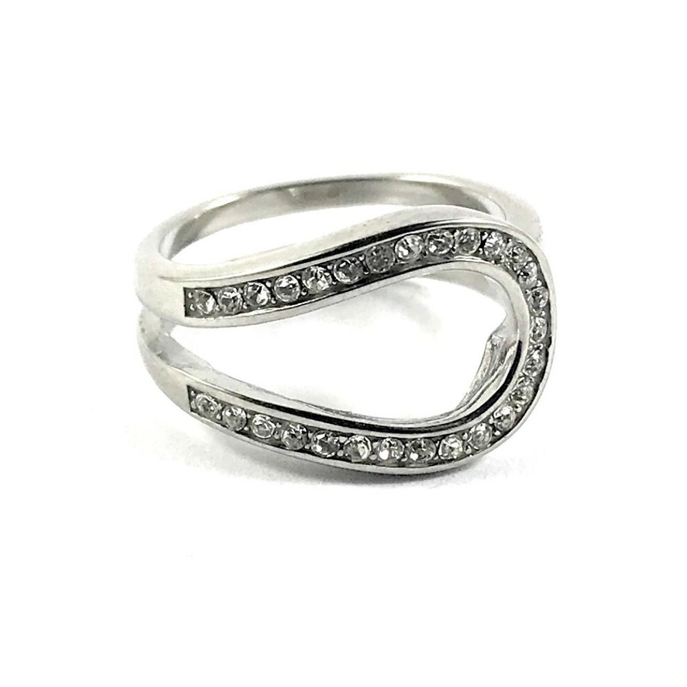 Cute Silver Rhinestone Ring Size 7